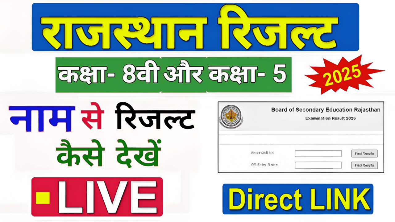 RBSE 5th Class Result 2025