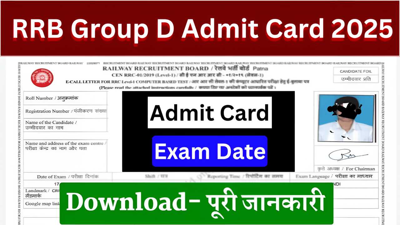 RRB Group D Admit Card 2025